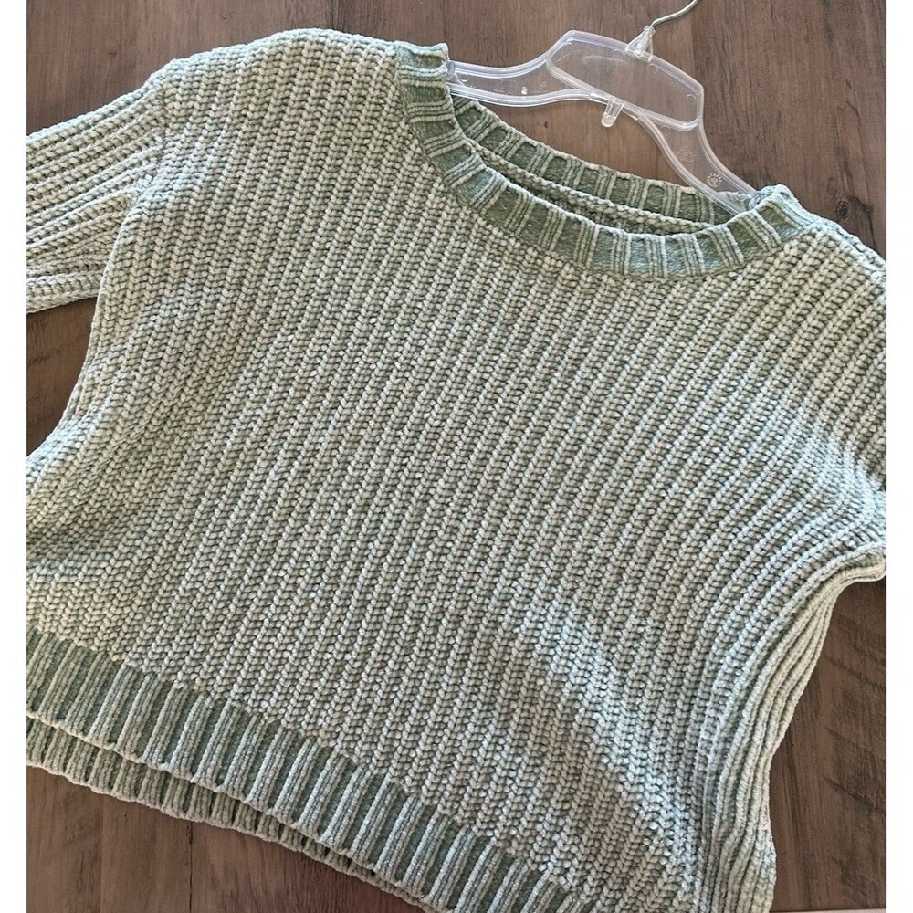Aerie Chunky Knit Sweater Mint Green Pullover Oversized Long Sleeve XXS